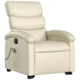 vidaXL Massagesessel mit Aufstehhilfe Kunstleder 92 x 99,5 x 0 cm Creme elektrisch