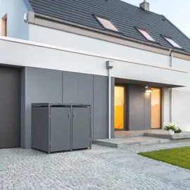 ML-Design Mülltonnenbox 2er 132 x 80 x 116,3 cm grau