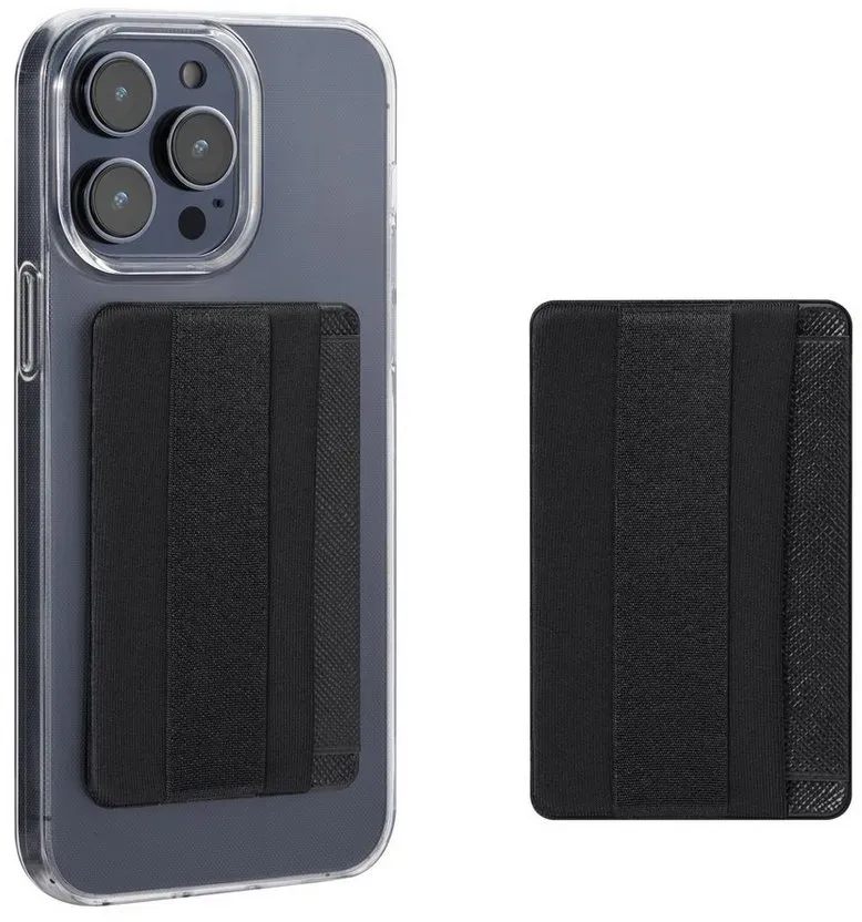 kwmobile 2x Kartenhalter für Smartphones - Kunststoff Halter Halterung, (1-tlg., Etui 57 x 90 mm - Platz für bis zu 4 Karten) schwarz