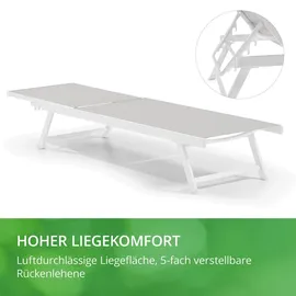 LECO Elina Sonnenliege 149 x 63 x 0 cm Weiß/Grau