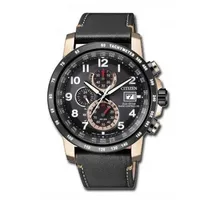 Citizen Herren Chronograph Quartz Uhr mit Leder Armband AT8126-02E