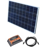 Solar Set 12 V Solaranlage Solarkit PV Inselanlage Wohnmobil Solarmodul Laderegler, Wattzahl:100 W