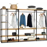 IDMarket - Modularer begehbarer Kleiderschrank XXL großes Fassungsvermögen B. 250 cm DETROIT Industriedesign