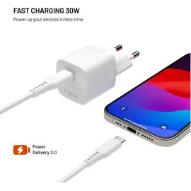 FIXED Mini GaN mit USB-C-Ausgang und PD-Unterstützung 65W weiß
