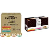 Nestlé PURINA Gourmet Gold & Gourmet A la Carte Katzenfutter nass, Mix aus Rind, Huhn, Lachs & Thunfisch, 60er Pack (60 x 85g)