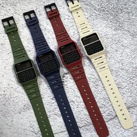 Casio Vintage Taschenrechner-Armbanduhr Weiß/Schwarz 33 mm CA-53WF-8BEF