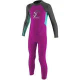 O'Neill Wetsuits Baby Toddler Reactor II 2mm Back Zip Full Wetsuit Neoprenanzug, Berry/Light Aqua/Graphite, 4