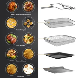 Heißluftfritteuse XXL Airfryer 15 Liter schwarz