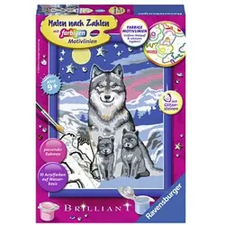 Ravensburger Malen-nach-Zahlen Süße Wolfsfamilie mehrfarbig