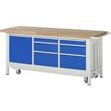 Rau Werkbank mit absenkbarem Fahrgestell Modell 8570 B 2000 x T 700 x H 880mm