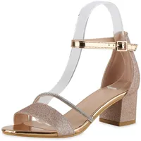 VAN HILL Damen Klassische Sandaletten in Rose Gold