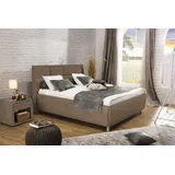 Alina Nachttisch "Nadina", braun (hellbraun gdu 4), B:51cm H:50cm, Microfaser GDU (100% Polyester), Tische, Nachttisch, mit Glasplatte