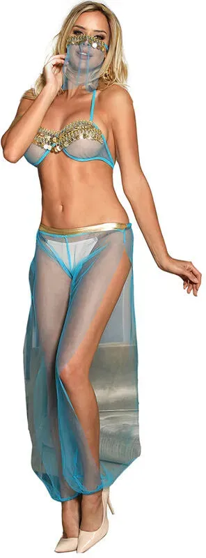 SUBBLIME  Indien-Stil blaues Dessous-Set - L/XL
