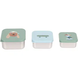 Lässig Lässig, 3-tlg. Edelstahl-Snackboxen-Set - Tiny Team