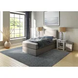 Home Affaire Boxspringbett HOME AFFAIRE "Lysann", grau (hellgrau), B:107cm L:215cm, Komplettbetten, Boxspringbett, 5fach verstellbares Kopfteil, in 4 Breiten, 3 Matratzenarten