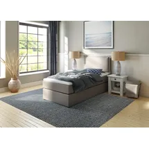 Home Affaire Boxspringbett HOME AFFAIRE "Lysann", grau (hellgrau), B:107cm L:215cm, Komplettbetten, Boxspringbett, 5fach verstellbares Kopfteil, in 4 Breiten, 3 Matratzenarten