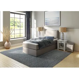 Home Affaire Boxspringbett HOME AFFAIRE "Lysann", grau (hellgrau), B:107cm L:215cm, Komplettbetten, Boxspringbett, 5fach verstellbares Kopfteil, in 4 Breiten, 3 Matratzenarten