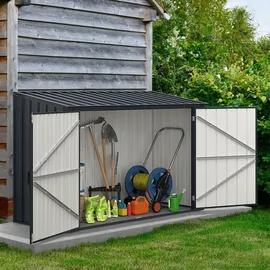 Costway Mülltonnenbox 193 x 86 x 127 cm grau