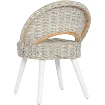 vidaXL Sessel Kubu-Rattan 62 x 62 x 62 cm Weiß