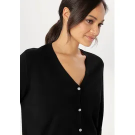 aniston plus Strickjacke mit edlen Knöpfen Schwarz 52