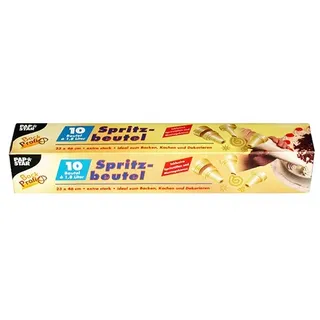 Papstar Starpak Spritzbeutel 1,8 l 46 cm x 23 cm transparent inkl. 3 Spritztüllen