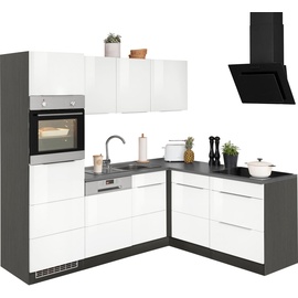Kochstation Winkelküche »KS-Brindisi«, mit E-Geräten, Stellbreite 230/170 cm, weiß
