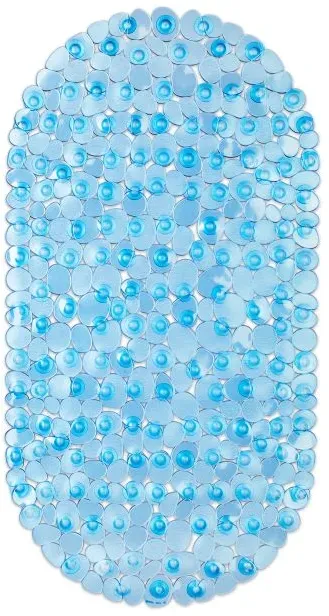 Relaxdays Badewannenmatte Steinoptik bunt Hellblau