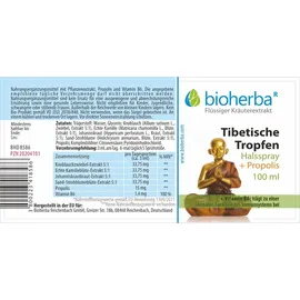 Bioherba Halsspray Tibetische Tropfen Propolis mit Vitamin B6 50 ml