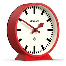 NEWGATE NEWGATE® M Mantel Railway Schreibtischuhr | Modernes rundstationsuhrdesign | Rot | Zeitgenössischer Stil für Schreibtisch, Tisch, Regal oder nachttisch