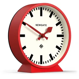 NEWGATE NEWGATE® M Mantel Railway Schreibtischuhr | Modernes rundstationsuhrdesign | Rot | Zeitgenössischer Stil für Schreibtisch, Tisch, Regal oder nachttisch