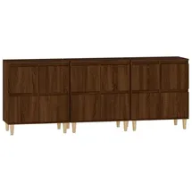 vidaXL Sideboards 3 Stk. Braun Eichen-Optik 60x35x70 cm Holzwerkstoff