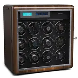 Klarstein Uhrenbeweger für Automatikuhren, Automatik-Uhrenbeweger für 12 Uhren, Automatikuhr Uhrenbeweger mit Acryl-Tür, Automatischer Uhrenbeweger, Blaue LEDs, Watch Winder mit 5 TPD Einstellungen