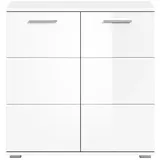 xonox.home Kommode Prego 80 x 83 x 37 cm Weiß Hochglanz