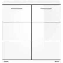 xonox.home Kommode Prego 80 x 83 x 37 cm Weiß Hochglanz