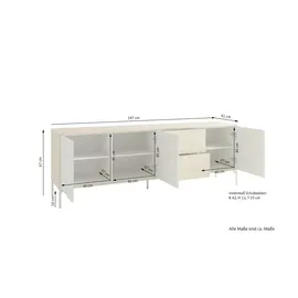 Schöner Wohnen Sideboard Laboe 200 x 67 cm Braun