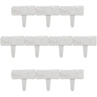 Relaxdays Beetzaun, 10-teilige Umrandung für Beete, Steinoptik, HxB: 10x25 cm, Rasenkante zum Stecken, Kunststoff, weiß