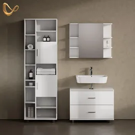 livinity® Waschbeckenunterschrank 80 x 60,8 cm Weiß Hochglanz