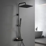 dylin gmbh Görbach Regendusche Duschset mit Duscharmatur Matt Schwarz 3525MB