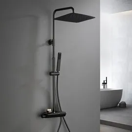 dylin gmbh Görbach Regendusche Duschset mit Duscharmatur Matt Schwarz 3525MB