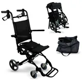 Mobiclinic Mobiclinic®, Transitrollstuhl, Saturno, Unter 10 kg, Bremse an den Griffen, Klappbare Fußstützen, Armlehnen, Rollstuhl, Leichtgewicht, Sicherheitsgurt, Aluminium