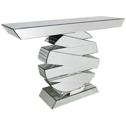 SalesFever Tisch mit Spiegelglas / Sockel rund
