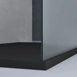 doporro Duschwand Duschtrennwand 100x200 Walk-In Dusche schwarz mit Doppel-Stabilisator aus Echtglas 8mm ESG-Sicherheitsglas Vollsatiniert inkl. NANO