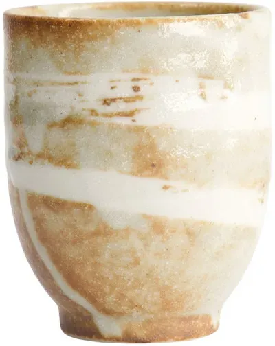 Tokyo Design Porzellan Teebecher YUNOMI SHINO – hellbraun – cremeweiß – 200 ml