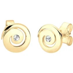 Elli Ohrringe Spirale Geo Funkelnd 925 Silber, mit Kristallen von Swarovski® goldfarben Damen 