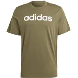 Adidas Essentials Single Jersey Linear Embroidered Logo T-Shirt Olive Strata S