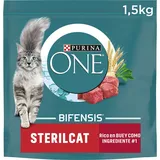 PURINA ONE Bifensis Katzenfutter, sterilisiert, für Erwachsene, Ochse und Weizen, 6 Beutel à 1,5 kg