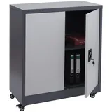 Mendler HWC-O50 Aktenschrank 98x80x40 cm dunkelgrau