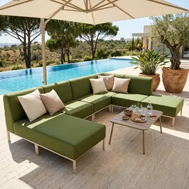 Oviala Modulares niedriges Gartenmöbel 360 x 180 x 78 cm Grün