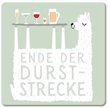 Grafik-Werkstatt Grafik Werkstatt lustiger Untersetzer aus Kork | Ende der Durststrecke, Bunt