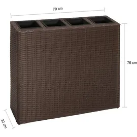 vidaXL Garten-Hochbeet Polyrattan 79 x 22 x 76 cm Braun
